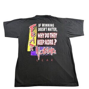 VTG Fear Nothing Shirt Gear American Thunder Men Large Black 90s Competition Y2K